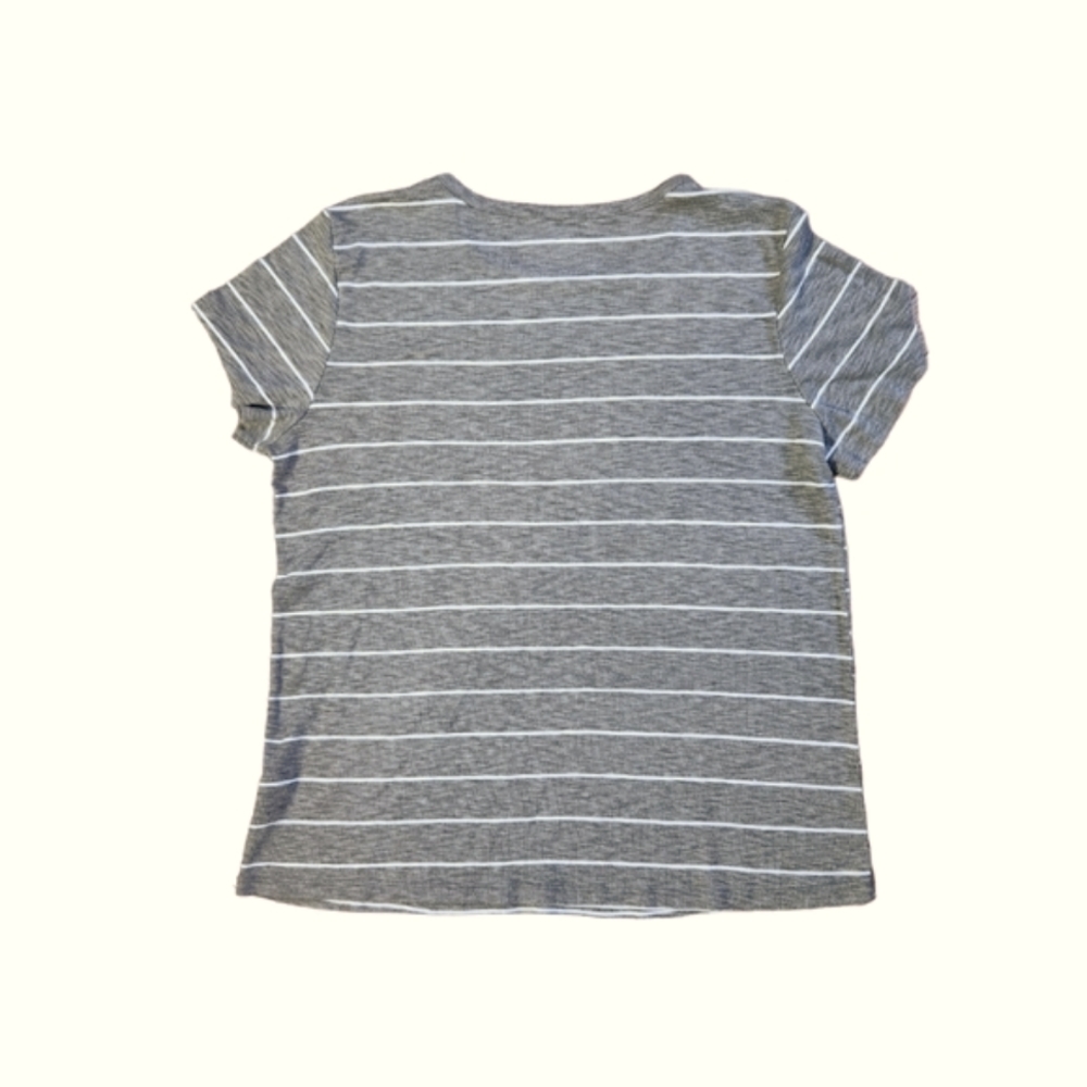 Maurices Gray and White Stripe Striped Stripes Shirt Top Size Extra Large XL - Picture 2 of 3